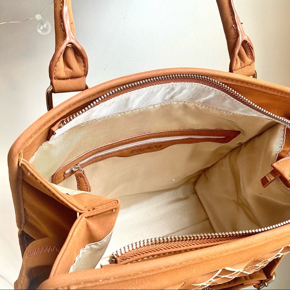 X SOLD X IZZY & ALI VEGAN LEATHER STRUCTURED HANDBAG WITH REMOVABLE CROSSBODY ST - Picture 6 of 8